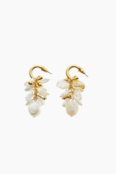 Droplet flower pierced earring (Gold)