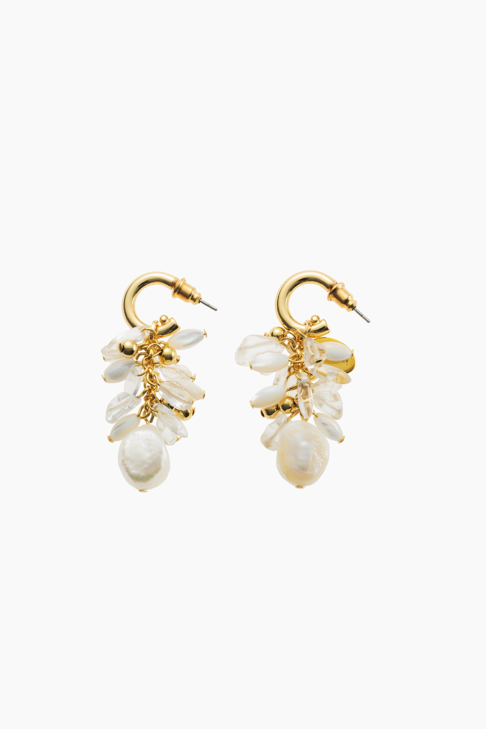 Droplet flower pierced earring (Gold)