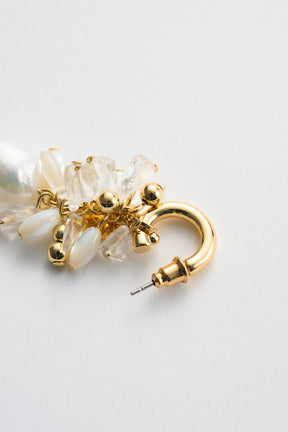 Droplet flower pierced earring (Gold)