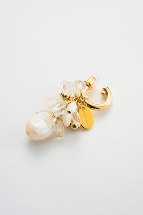 Droplet flower pierced earring (Gold)