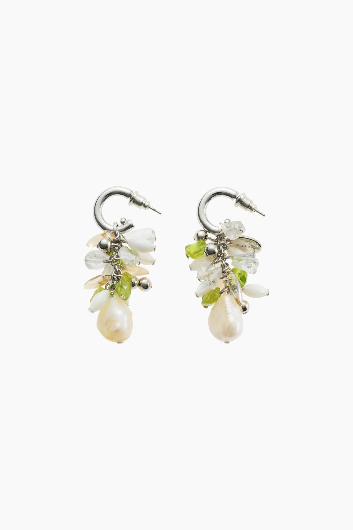 Droplet flower pierced earring (Silver)