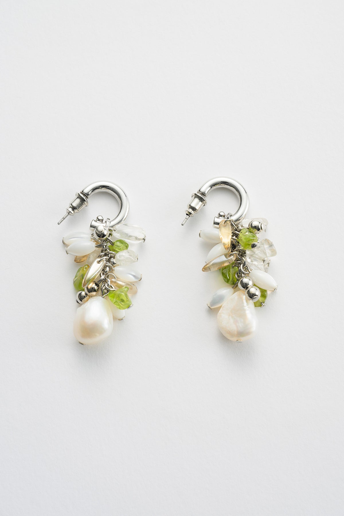 Droplet flower pierced earring (Silver)