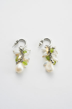 Droplet flower pierced earring (Silver)