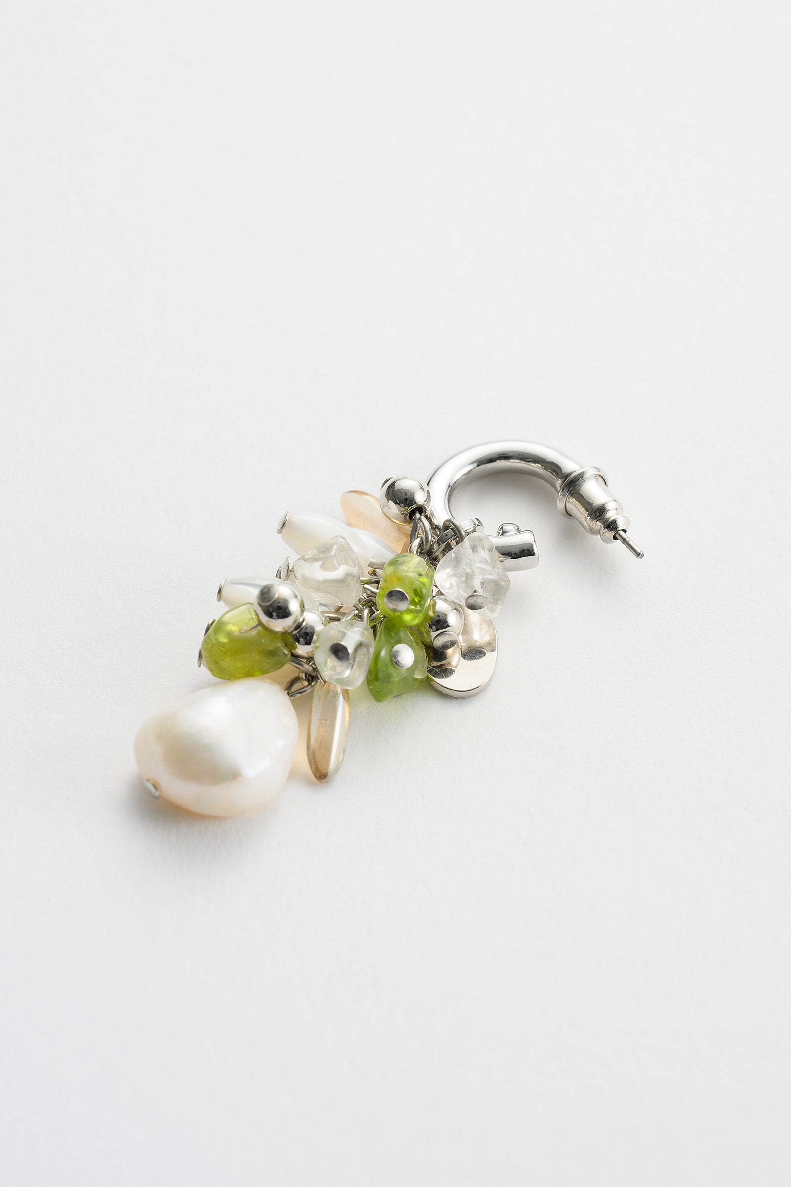 Droplet flower pierced earring (Silver)