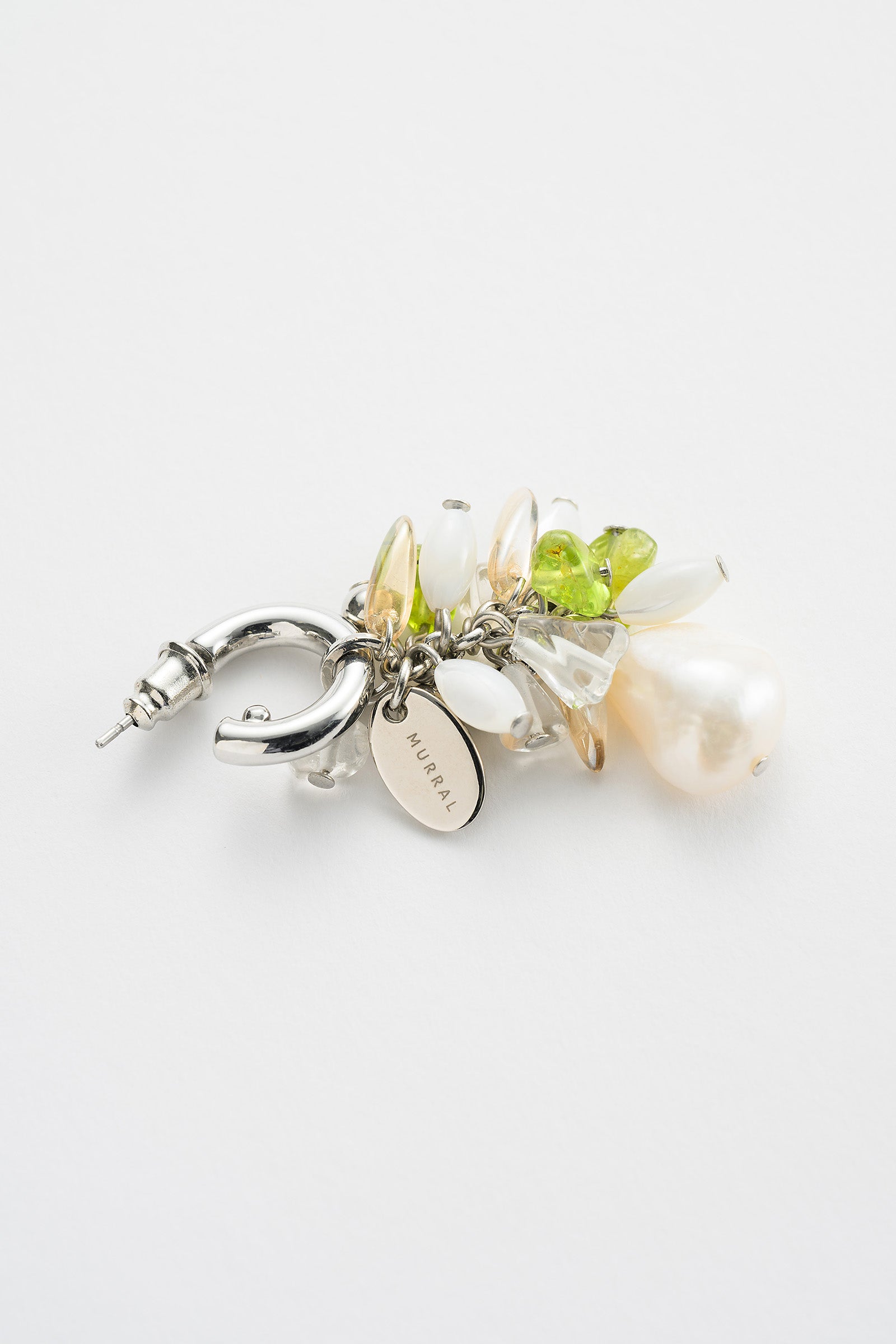 Droplet flower pierced earring (Silver)