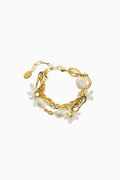 Droplet flower bracelet (Gold)