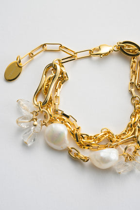 Droplet flower bracelet (Gold)