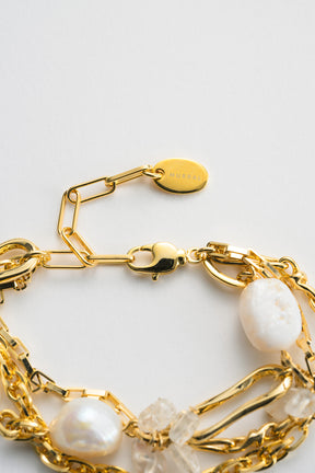 Droplet flower bracelet (Gold)