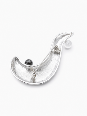 Sprout stone brooch (Black)