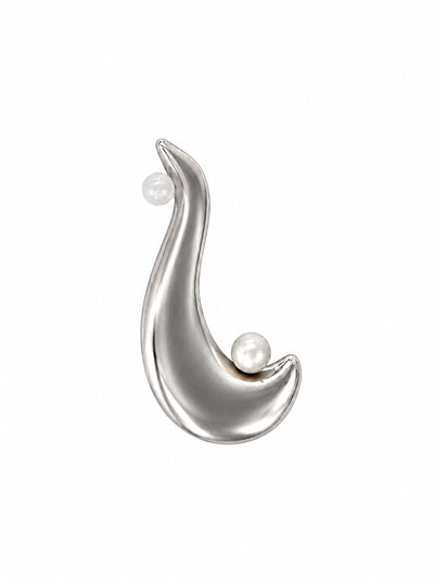 Sprout stone brooch (White)