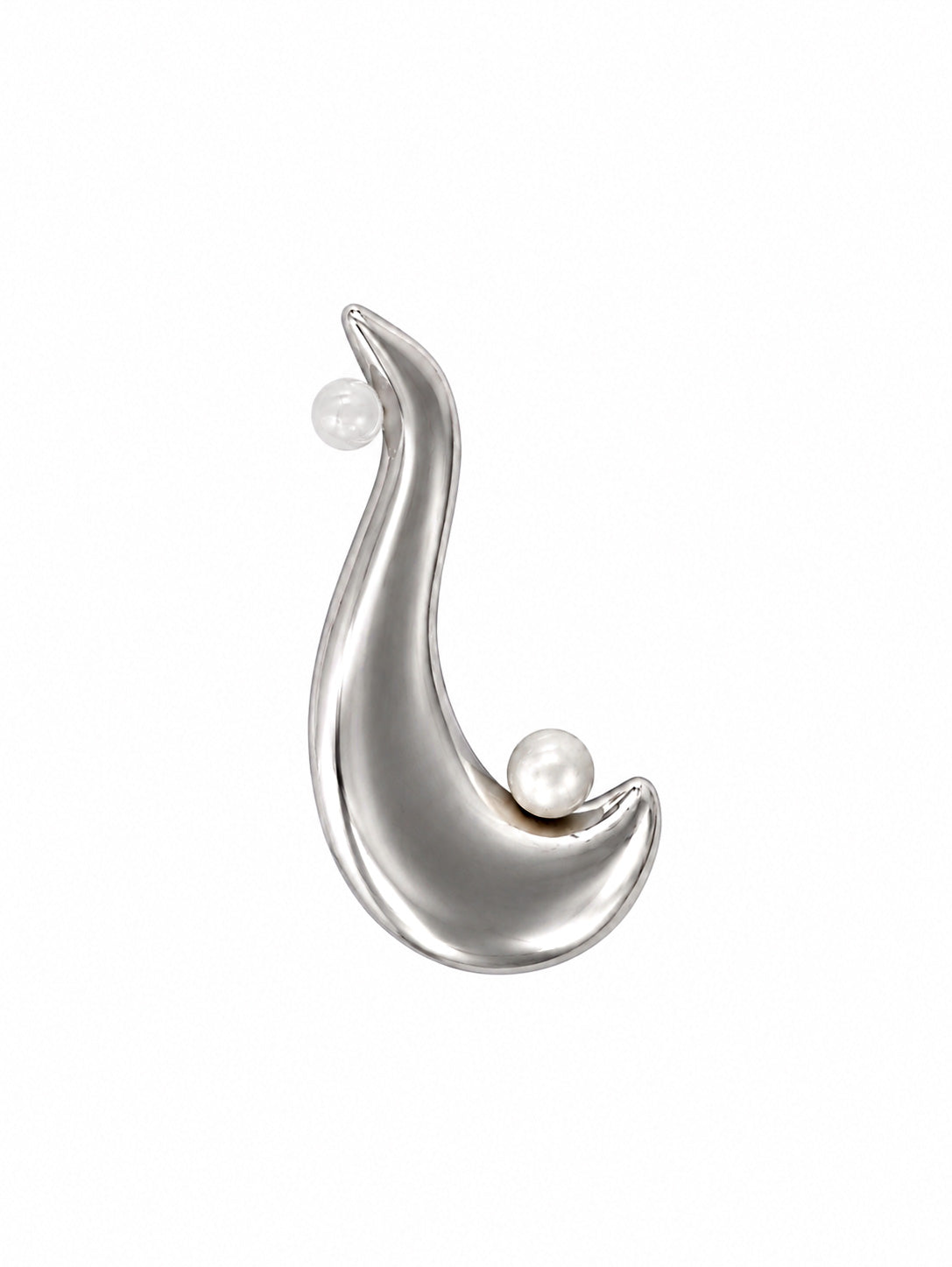 Sprout stone brooch (White)