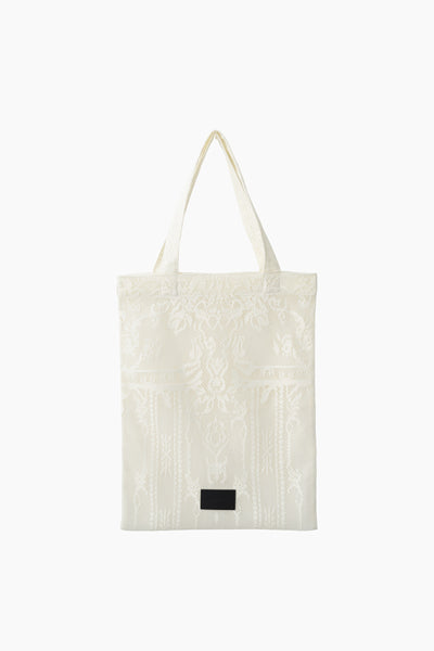 Mirror lace tote bag (White)