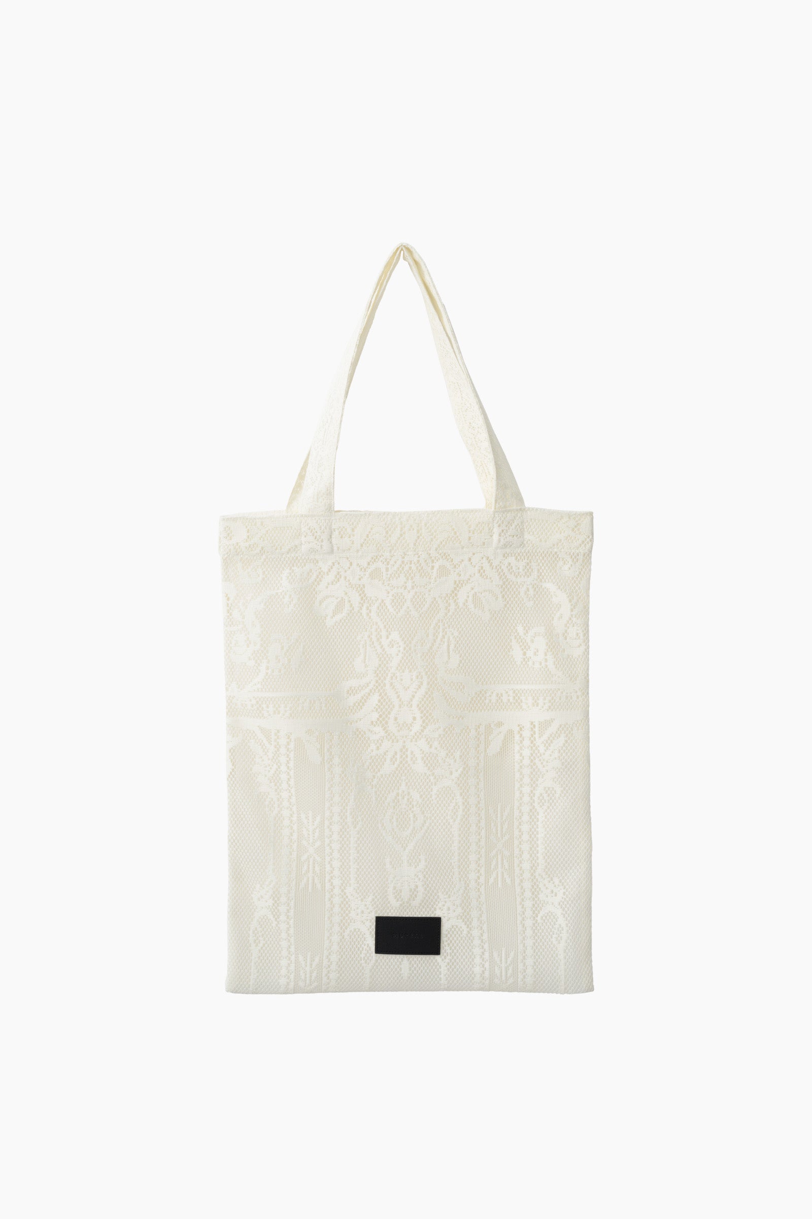 Mirror lace tote bag (White)
