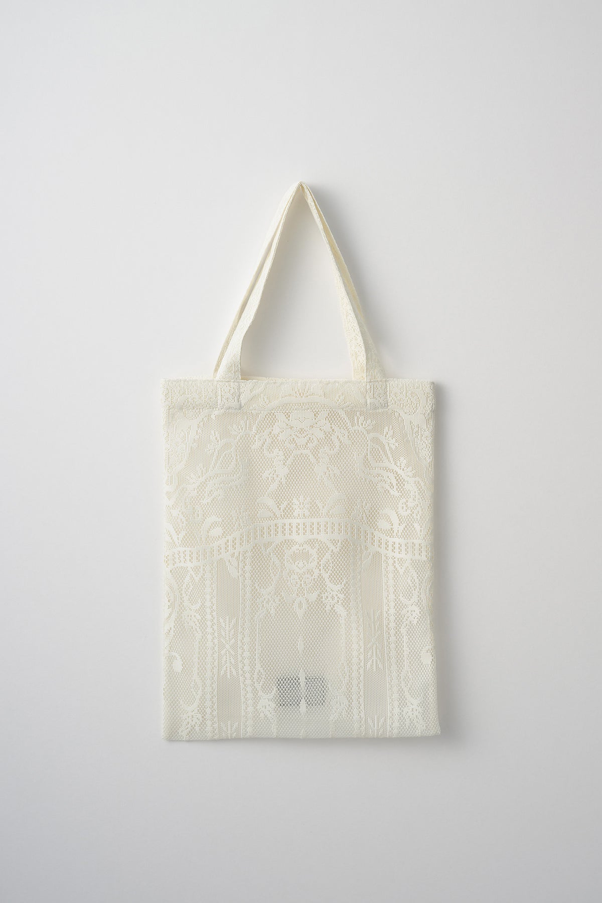Mirror lace tote bag (White)