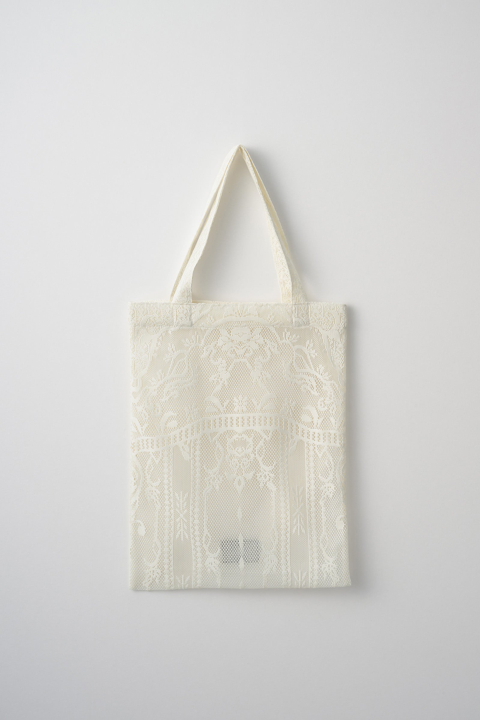 Mirror lace tote bag (White)