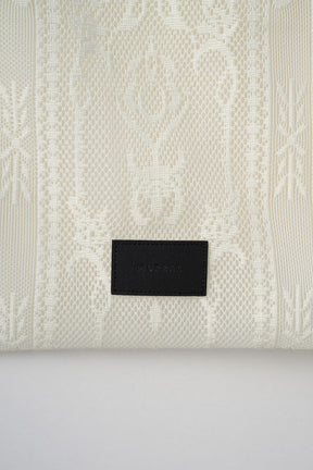 Mirror lace tote bag (White)