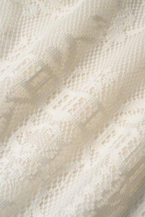Mirror lace tote bag (White)