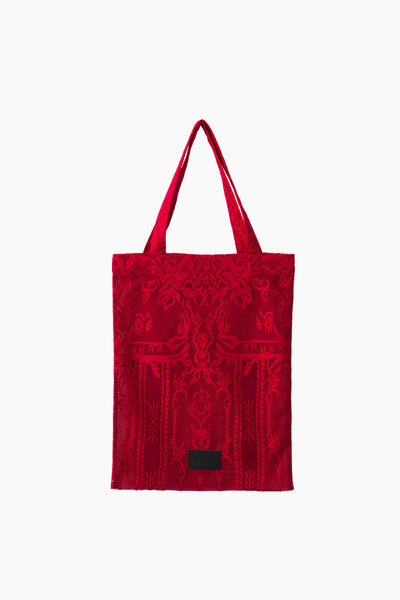 Mirror lace tote bag (Red)