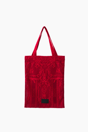 Mirror lace tote bag (Red)