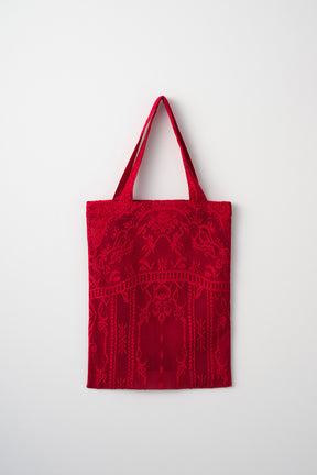 Mirror lace tote bag (Red)