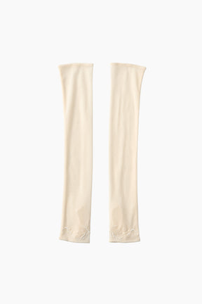 Embroidered mesh gloves (Ivory)
