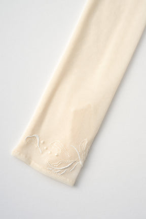 Embroidered mesh gloves (Ivory)