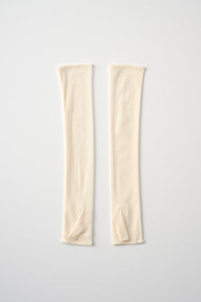 Embroidered mesh gloves (Ivory)