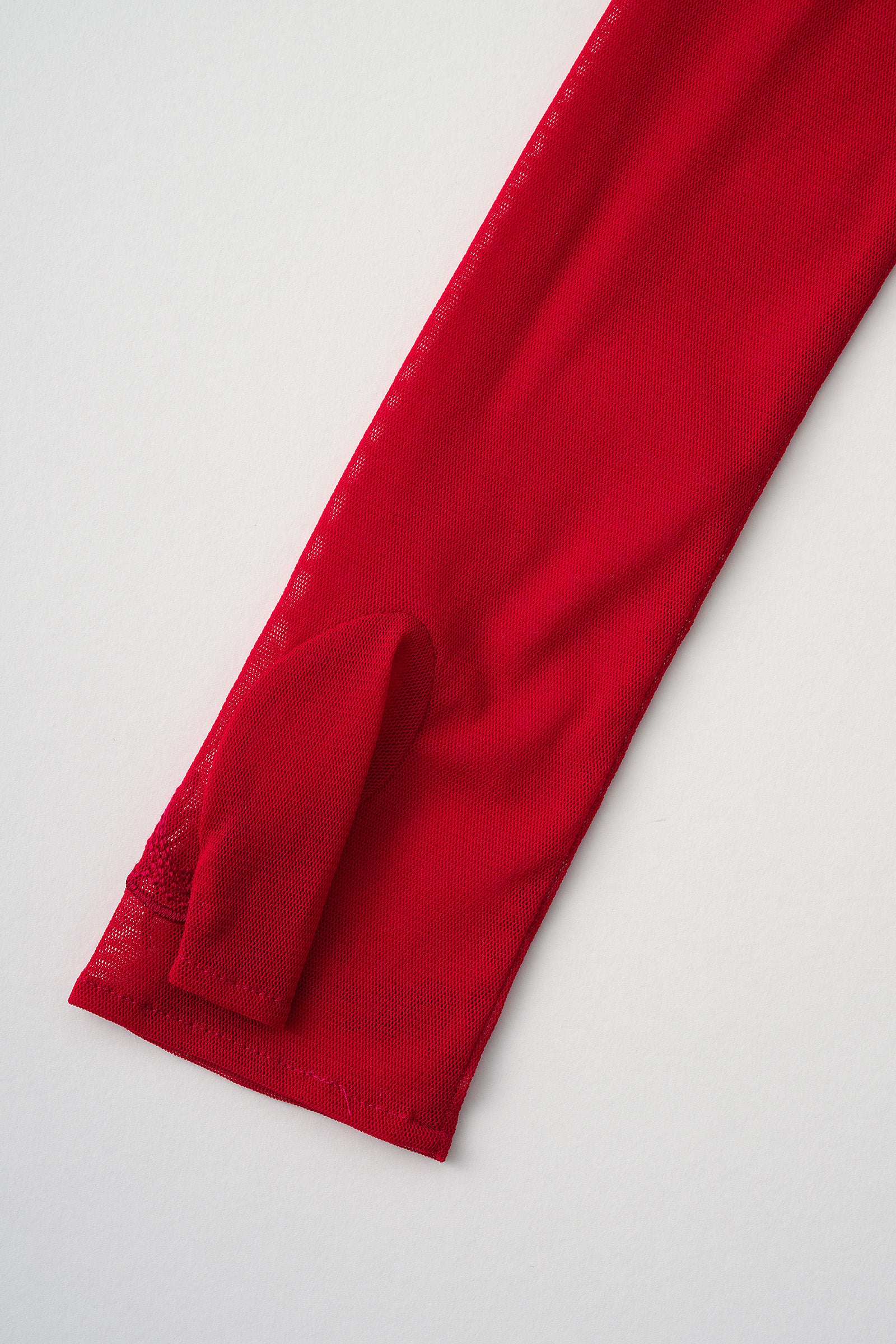 Embroidered mesh gloves (Red)