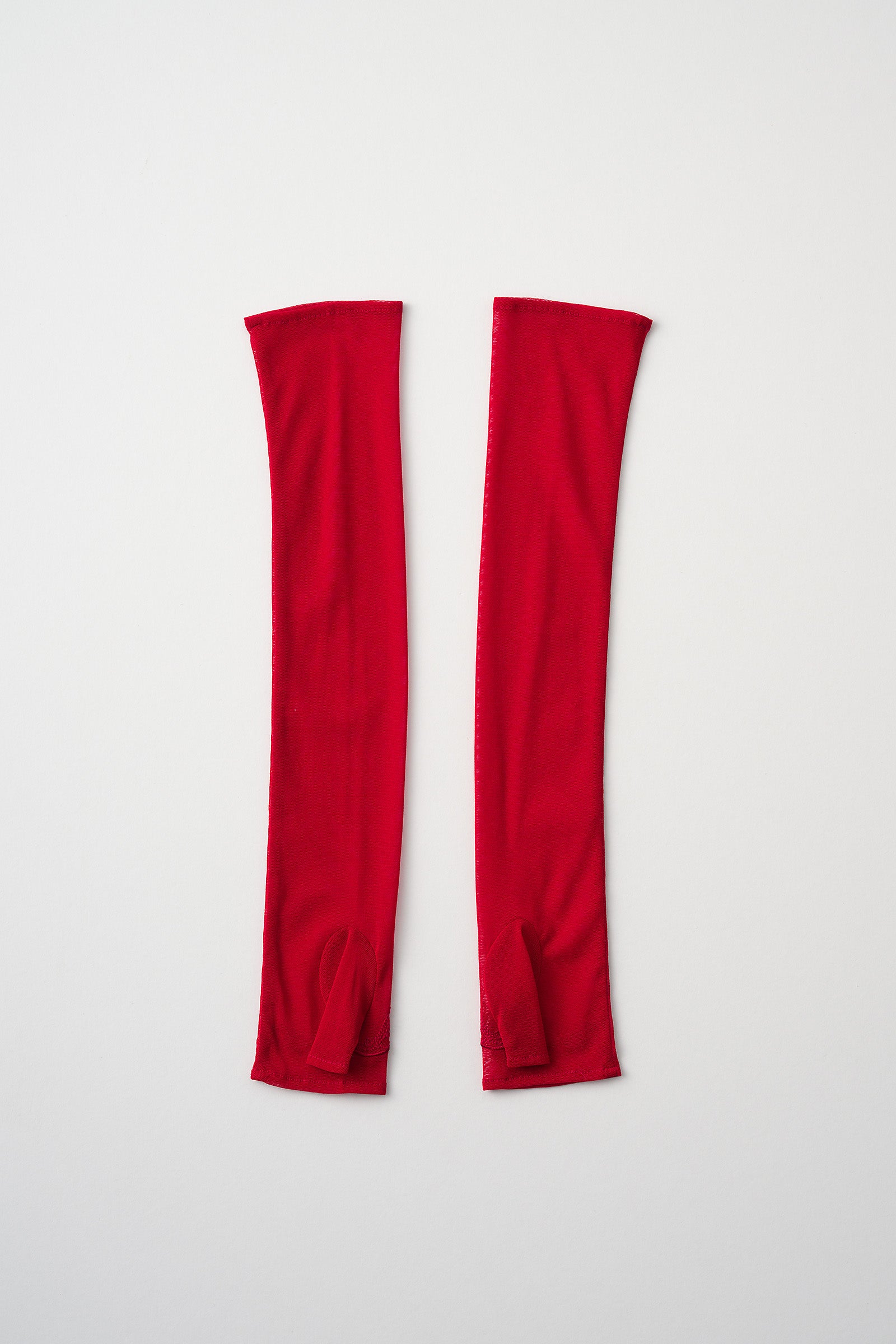 Embroidered mesh gloves (Red)