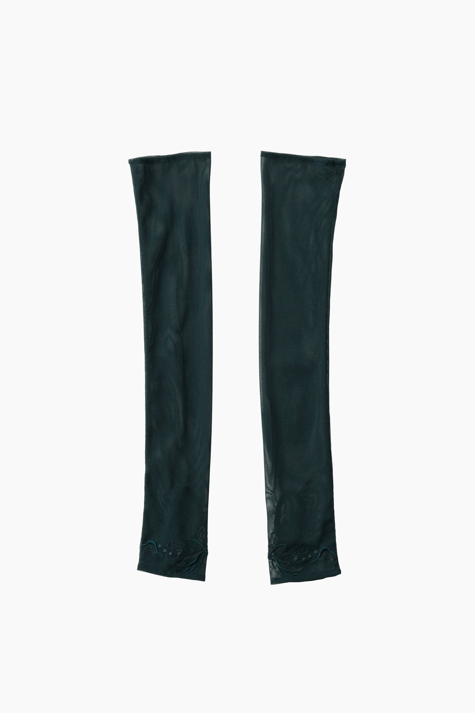 Embroidered mesh gloves (Dark green)