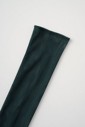 Embroidered mesh gloves (Dark green)