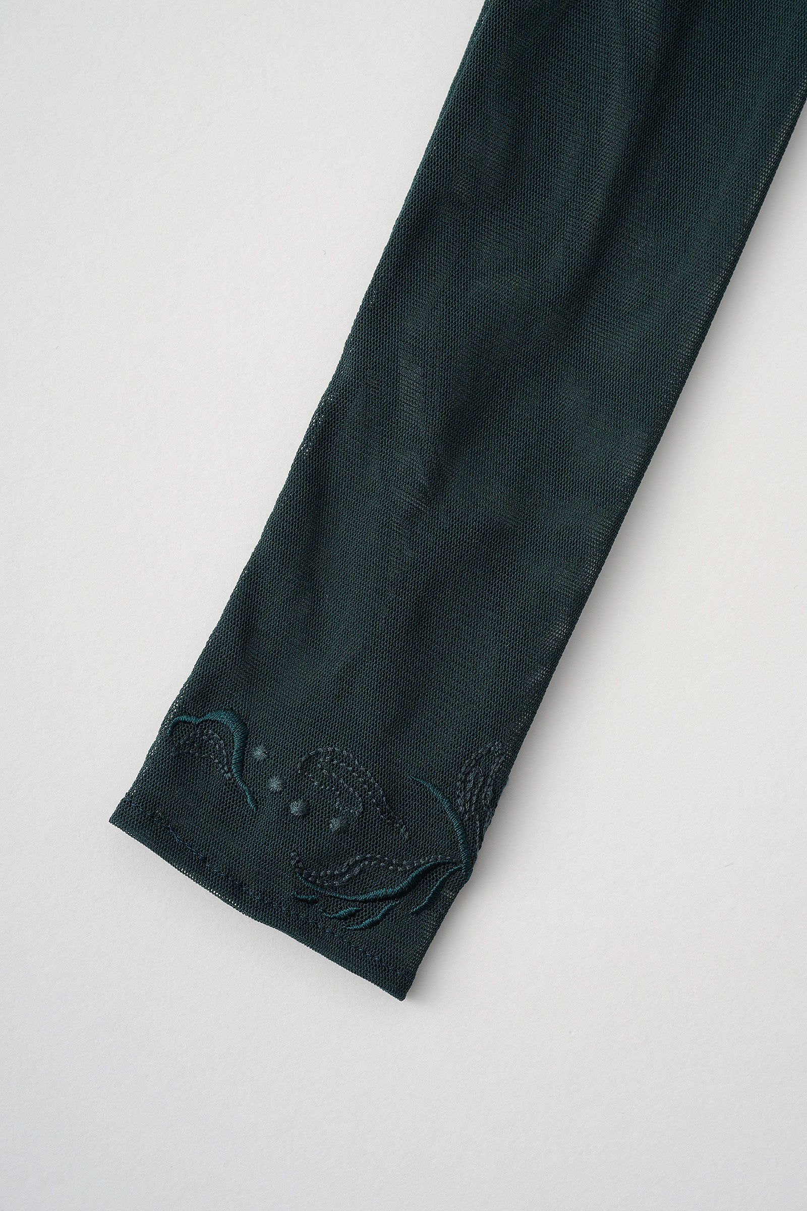 Embroidered mesh gloves (Dark green)