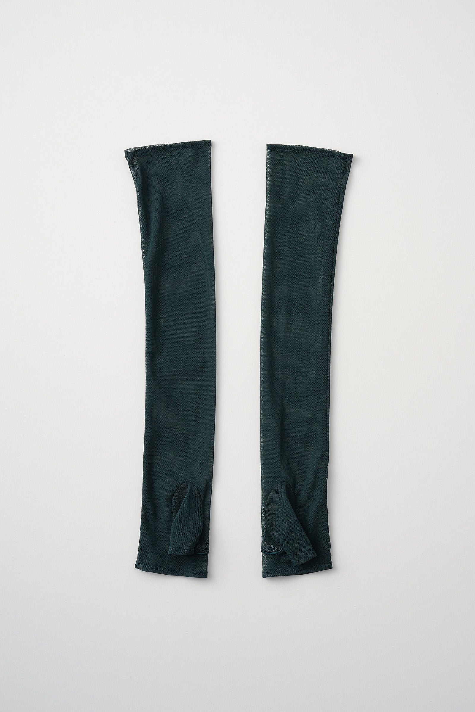 Embroidered mesh gloves (Dark green)
