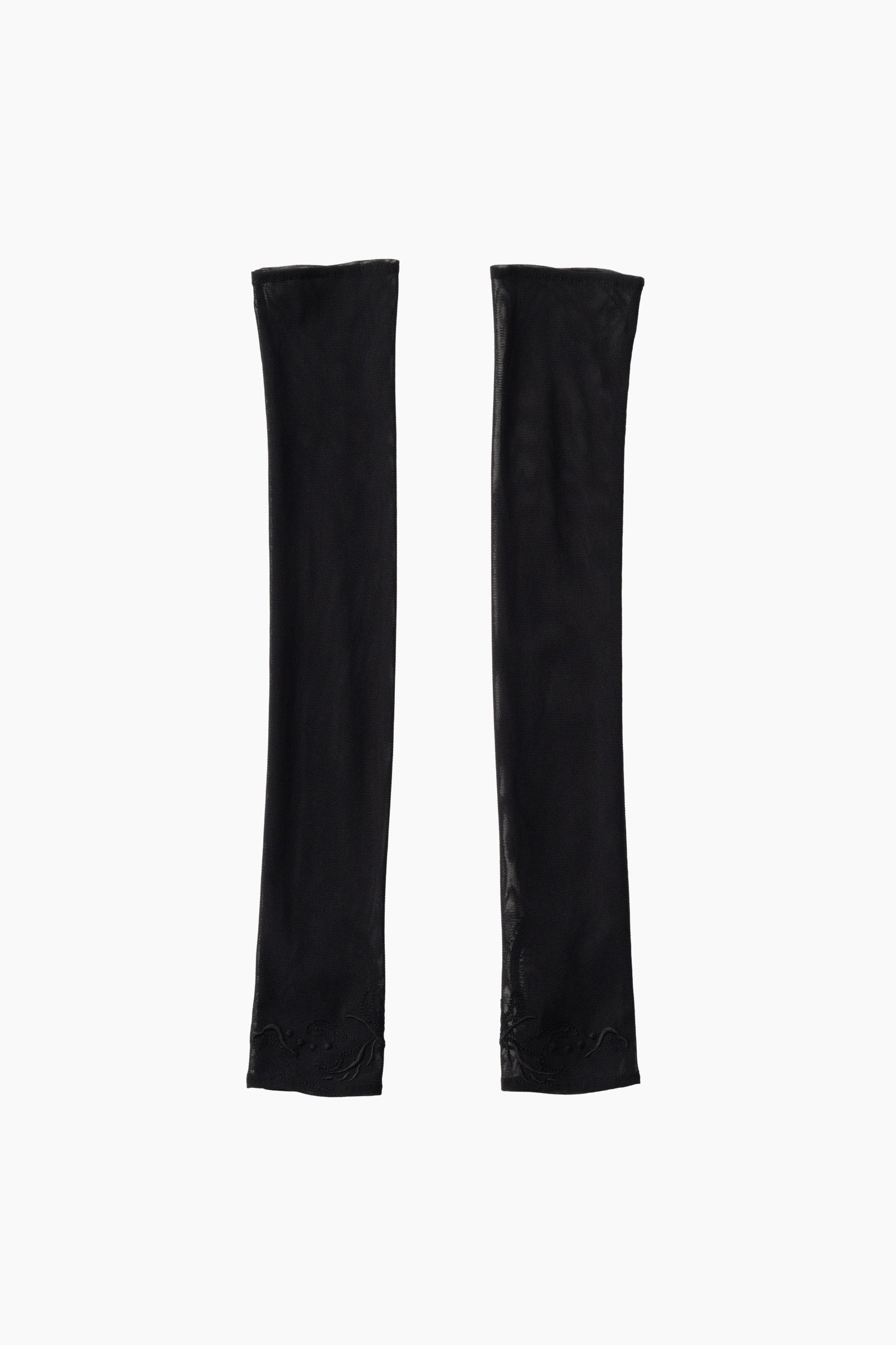 Embroidered mesh gloves (Black)