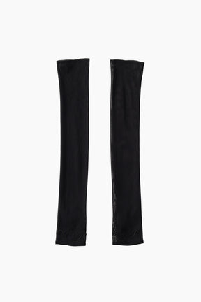 Embroidered mesh gloves (Black)
