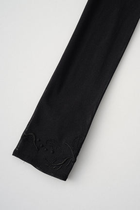 Embroidered mesh gloves (Black)