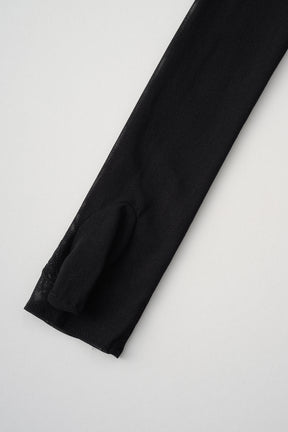 Embroidered mesh gloves (Black)