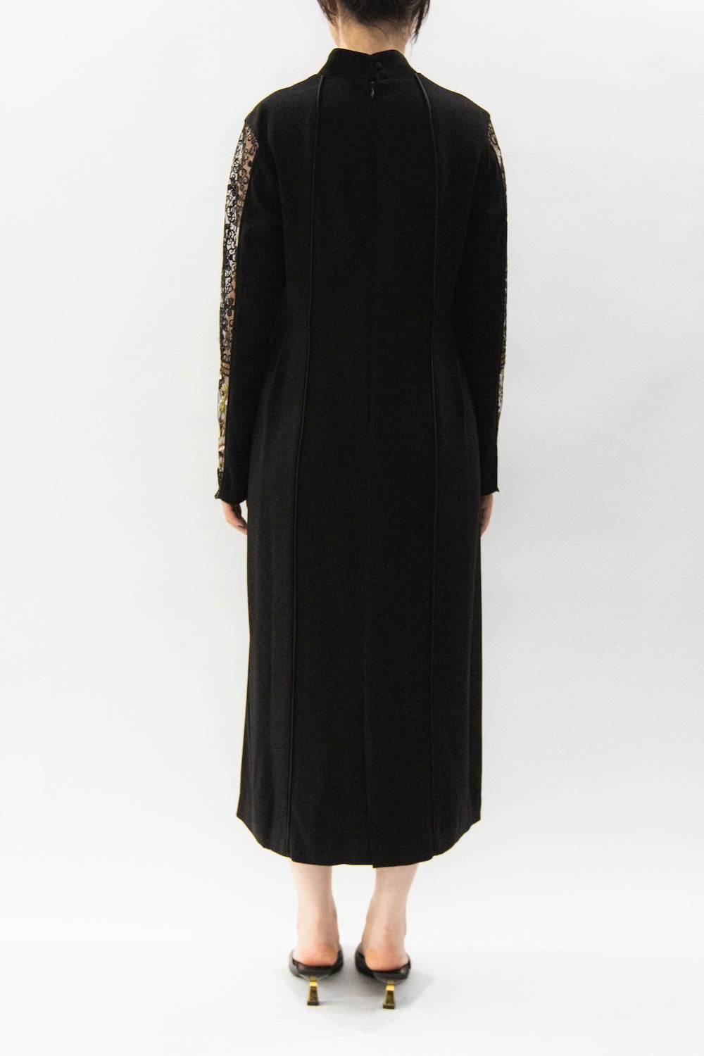 MURRAL Petal collar lace dress (Navy)