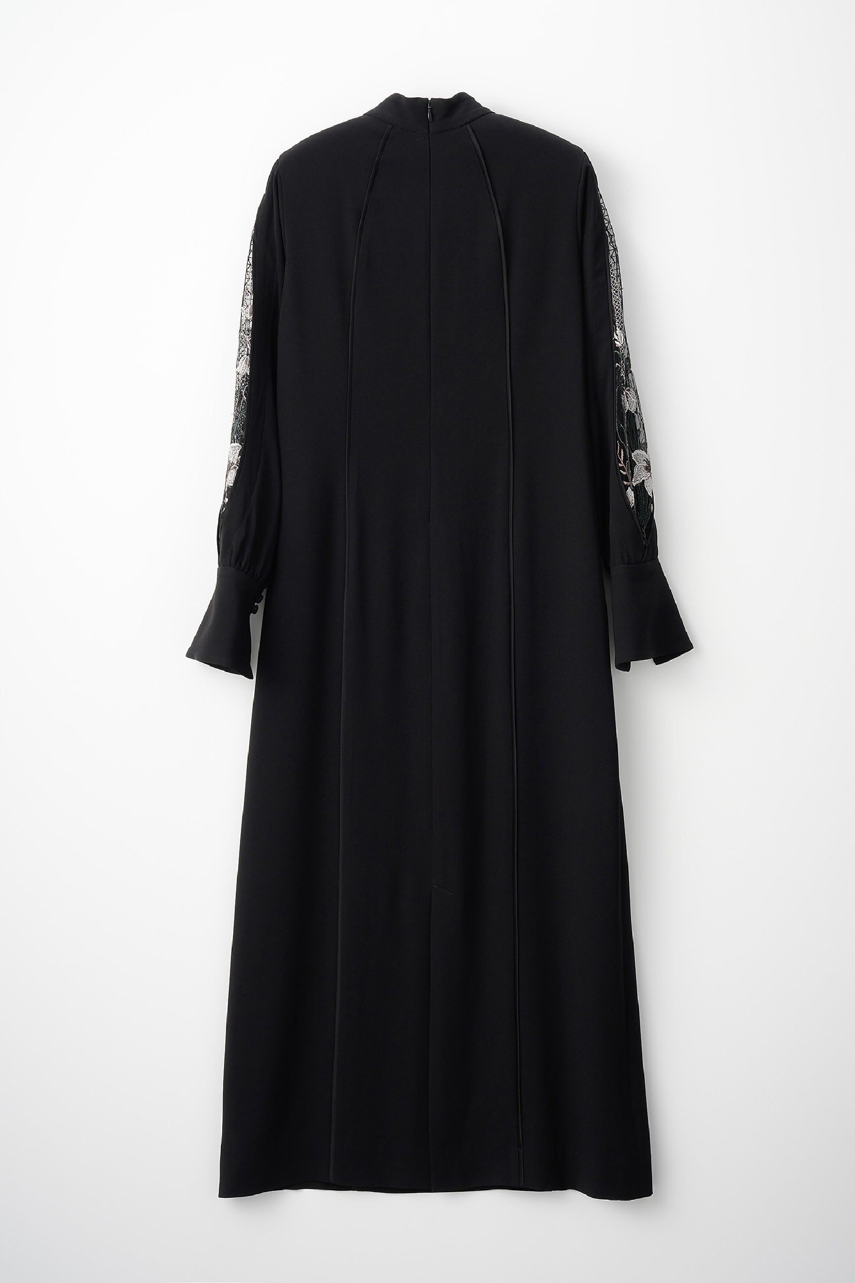 Petal sleeve lace dress (Black)