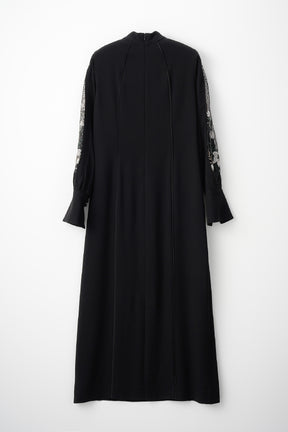 Petal sleeve lace dress (Black)