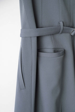 Slit sleeve lace jumpsuit set (Blue)