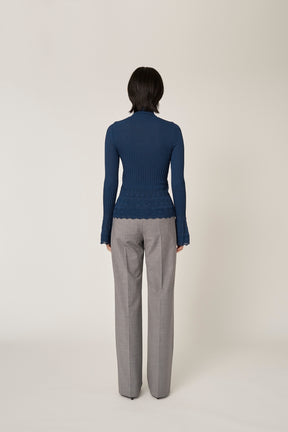 Emerge flower knit top (Blue)