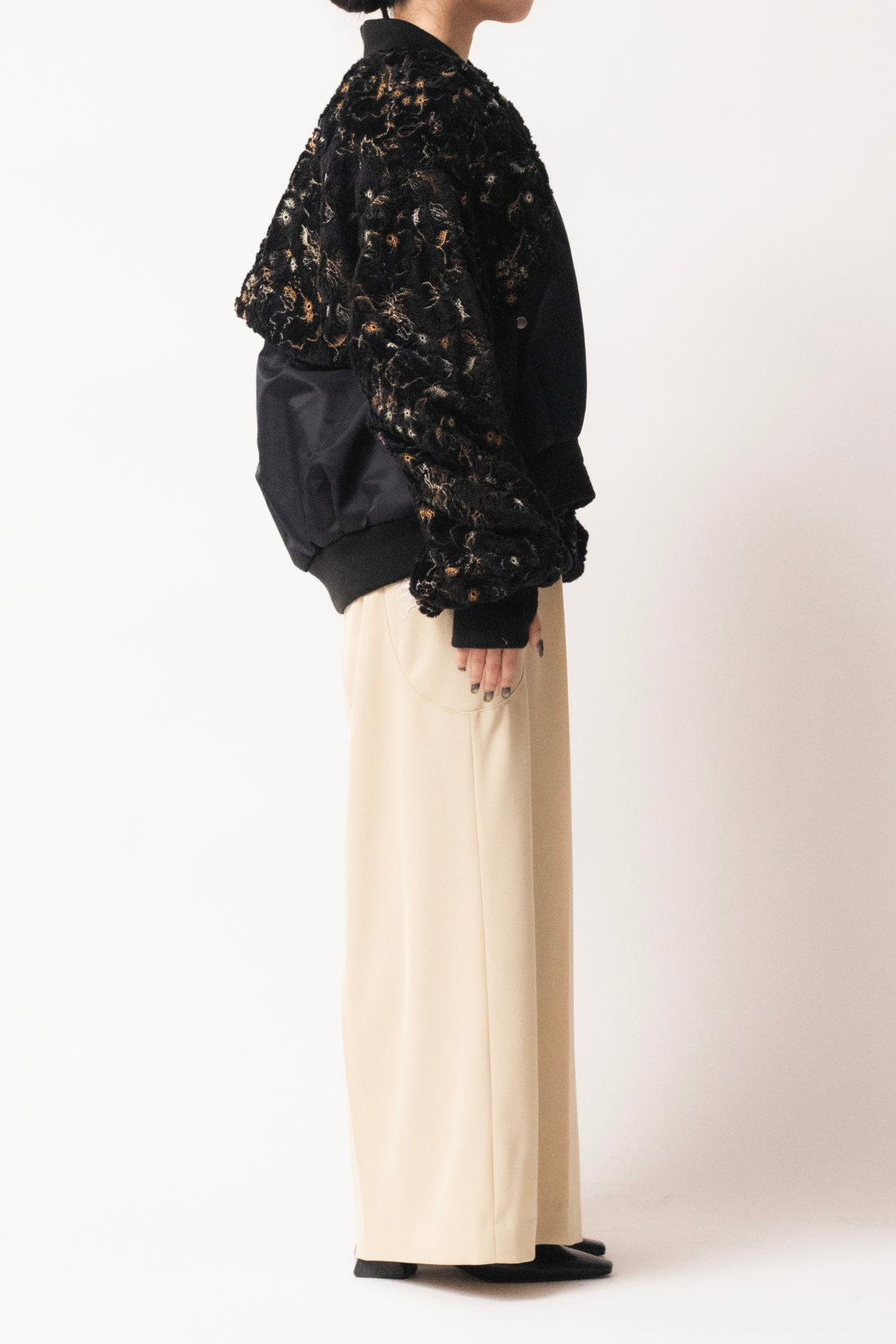 MURRAL Camouflage embroidered military blouson (Ivory)