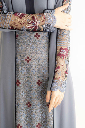 Framed flower lace dress (Blue)