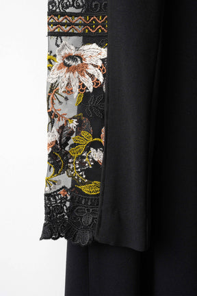 Petal collar lace dress set (Black)