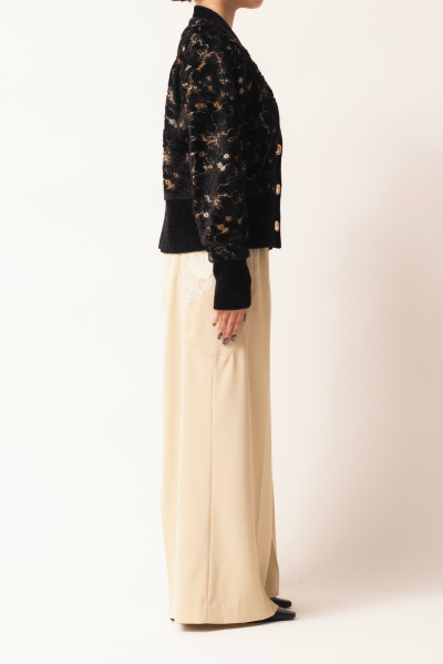 MURRAL Camouflage embroidered knit cardigan (Ivory)