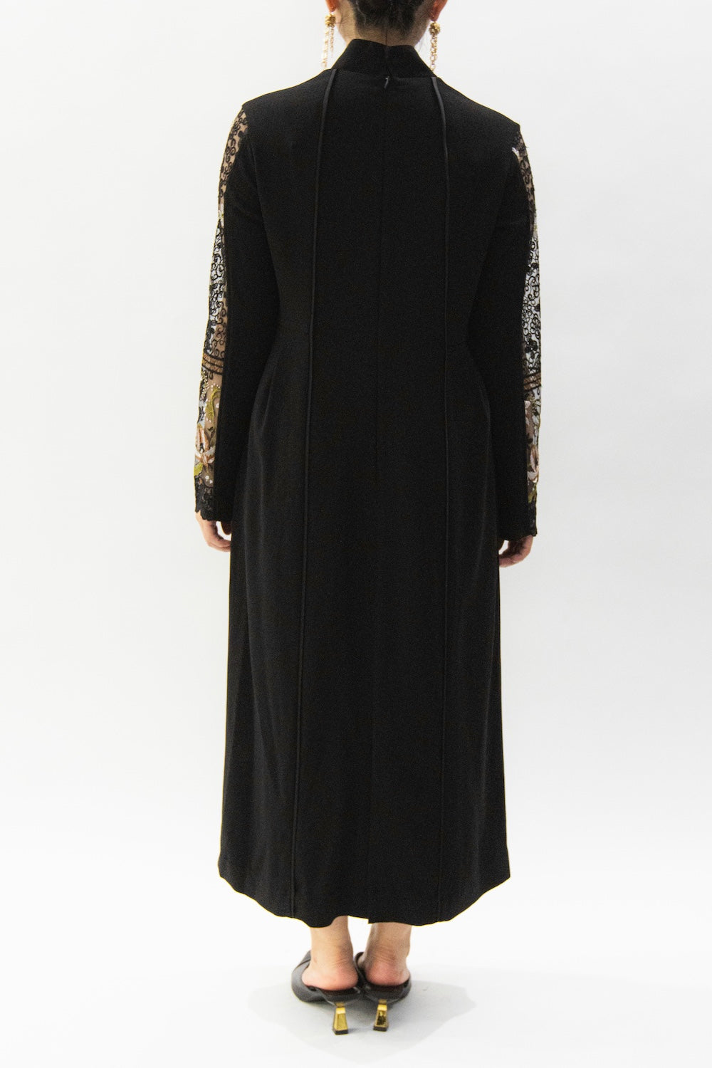 MURRAL Petal collar lace dress (Navy)