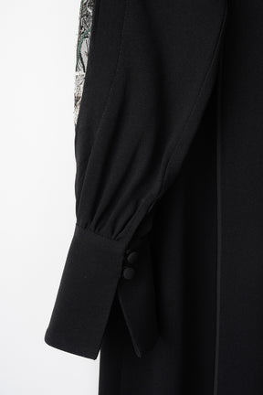Petal sleeve lace dress (Black)