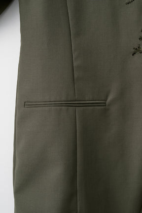 Veil embroidered jacket (Khaki)