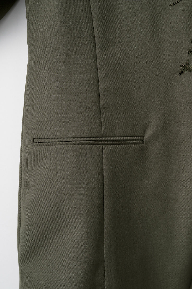 Veil embroidered jacket (Khaki)